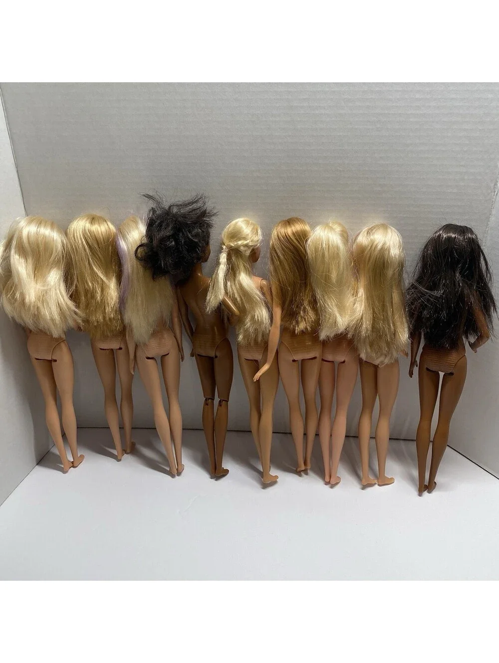 Nude Barbie Doll Lot~12 Multi  Skin Hair Color Belly Button Dolls OOAK NBL12